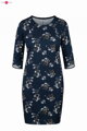 Šaty na dojčenie Milky Dress 3/4 Navy Flowers