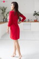 Tehotenské šaty na dojčenie Milky Way Dress 7/8 Red
