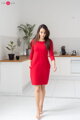 Tehotenské šaty na dojčenie Milky Way Dress 7/8 Red