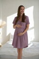 Bavlnená tehotenská nočná košeľa Aurora Lilac