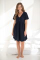 Tehotenská mušelínová nočná košeľa Aurora Navy