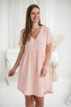 Tehotenská mušelínová nočná košeľa Aurora Sweet Pink
