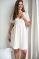 Tehotenská mušelínová nočná košeľa Aurora White Cream