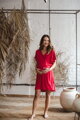 Bambusová nočná košeľa na dojčenie Moon Raspberry