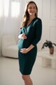 Tehotenské šaty na dojčenie Grow with Me, Bottle Green