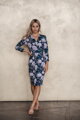 Tehotenské šaty na dojčenie Grow with Me, Navy with Flowers