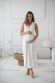 Tehotenské maxi šaty na dojčenie Loop Maxi Dress Cream