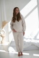 Hrubé tehotenské tepláky Motherhood Latte Melange