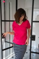 Tričko na dojčenie M-Shirt V-neck Fuchsia