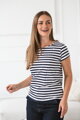 Pruhované tričko na dojčenie MamaFlow Blue Stripes