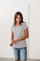Pruhované tričko na dojčenie MamaFlow Navy stripes