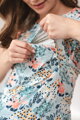 Tričko na dojčenie Milk Shirt Blue with Flowers