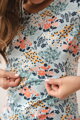 Tričko na dojčenie Milk Shirt Blue with Flowers