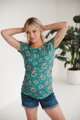 Tričko na dojčenie Milk Shirt Green with Flowers