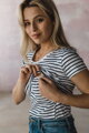 Tričko na dojčenie Milk Shirt Navy Stripes
