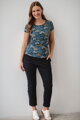 Tričko na dojčenie Milk Shirt Navy with Flowers