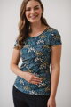 Tričko na dojčenie Milk Shirt Navy with Flowers