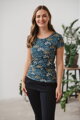 Tričko na dojčenie Milk Shirt Navy with Flowers