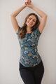 Tričko na dojčenie Milk Shirt Navy with Flowers