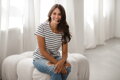 Pruhované tričko na dojčenie Mama Flow Navy stripes