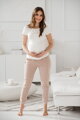 Tehotenské tričko Belly Cream White, kr.rukáv