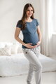 Tehotenské tričko Belly Dark Blue, kr.rukáv