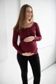 Tehotenské tričko na dojčenie Tummy Burgundy