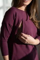 Tunika na dojčenie, tehotenská tunika Mommy 7/8 rukáv, Mauve Wine