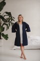 Tehotenský župan Milk&Love, Waffle Navy Blue