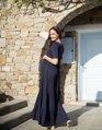 Tehotenské maxi šaty na dojčenie Seraphine Ester Navy