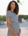 Tehotenské šaty na dojčenie Seraphine Greyson Navy Stripes