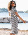 Tehotenské šaty na dojčenie Seraphine Greyson Navy Stripes