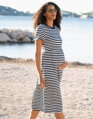 Tehotenské šaty na dojčenie Seraphine Greyson Navy Stripes