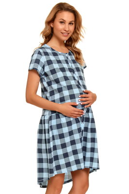 Nočná košeľa na dojčenie 9444 Lina Checkered Blue