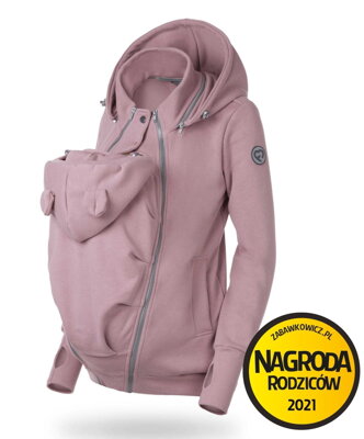 Tehotenská a nosičská bavlnená mikina 5v1 Pola, Dust  Pink