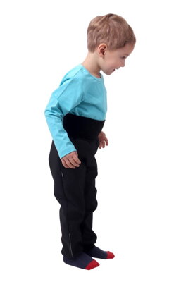 Jarné/letné detské softshellové nohavice, čierne STARŠIA KOLEKCIA (ÚZŠÍ STRIH)