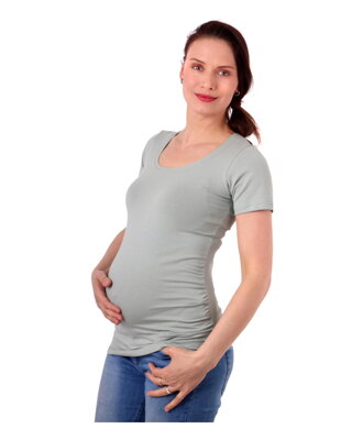 Tehotenské tričko Johanka, krátky rukáv, olivové