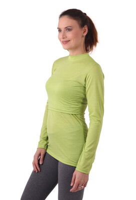 Merino vlnené tričko na dojčenie Meda, dlhý rukáv, zelené