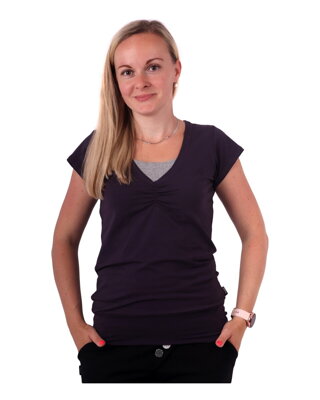 Tričko na dojčenie Lea kr.rukáv fialové