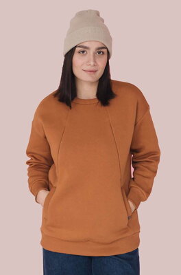 Tehotenská a dojčiaca oversized mikina love&carry Curry