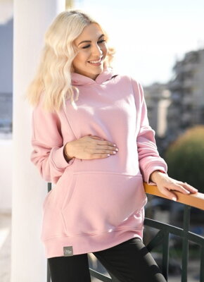 Teplá tehotenská a dojčiaca mikina Molly, Pink