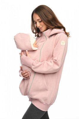 Teplá bavlnená tehotenská a nosičská mikina MijaCulture Pink
