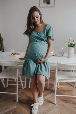 Tehotenské šaty na dojčenie Lovely Dress Ocean Green SS