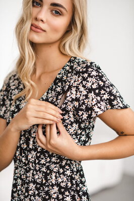 Tehotenské šaty na dojčenie Lovely Midi Dress Black SS