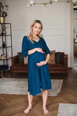 Tehotenské šaty na dojčenie Lovely Midi Dress Poseidon