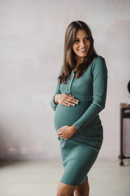Tehotenské šaty na dojčenie Tummy Mint