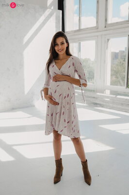 Tehotenské šaty na dojčenie Two Ways Midi Dress Powder Pink