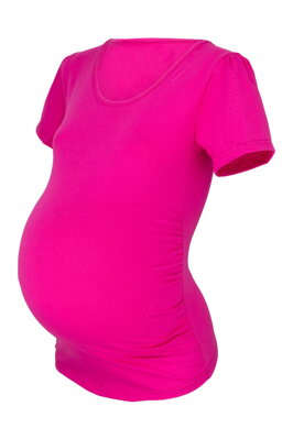 Tehotenské tričko Joly KR, tm.ružové