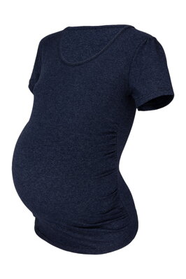Tehotenské tričko Joly KR, tm.modrý melír
