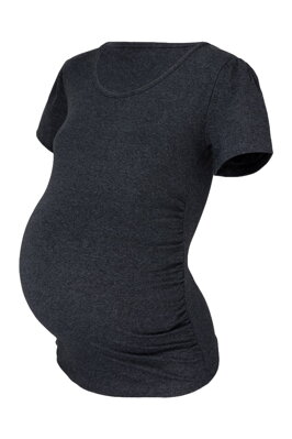 Tehotenské tričko Joly KR, tm.sivý melír